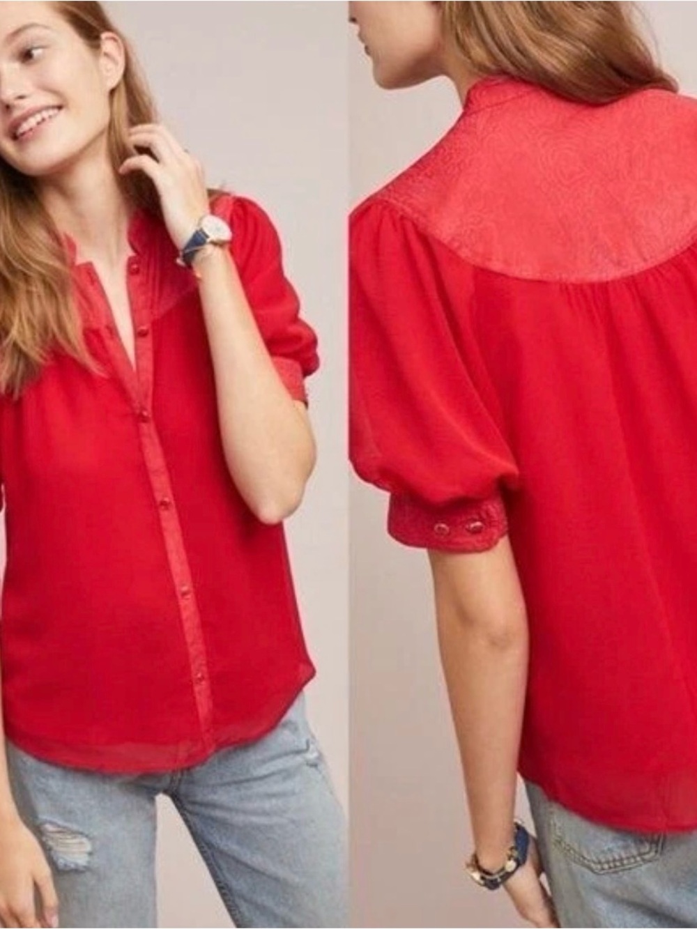 MAEVE / Anthropologie / Moulinette Soeurs Colline Blouse Top Sz 8 / Ptp-19ā